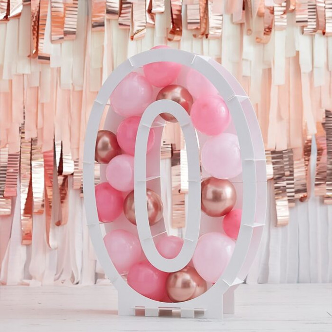 mix 349 rose gold and pink number 0 balloon frame kit min 1