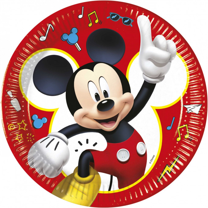 68cba34 8 happy mickey mouse pappteller 23cm 1