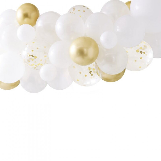bs 414 gold chrome balloon arch with eucalyptus cut out min