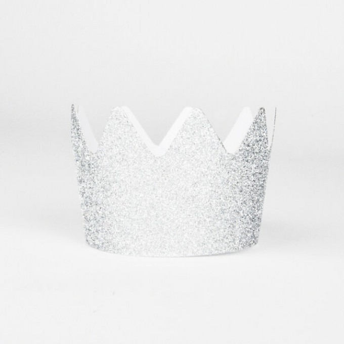 glitter crowns silver