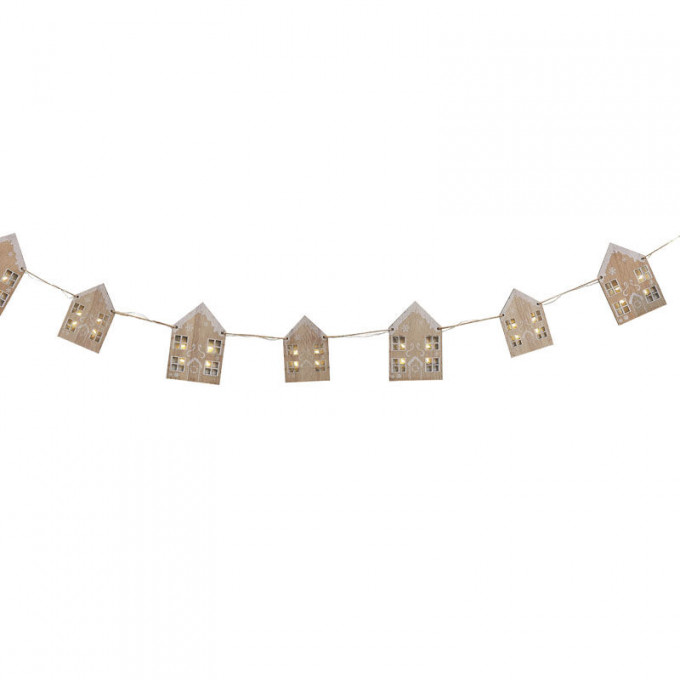 noel 105 wooden gingerbread house bunting with light up windows cut out