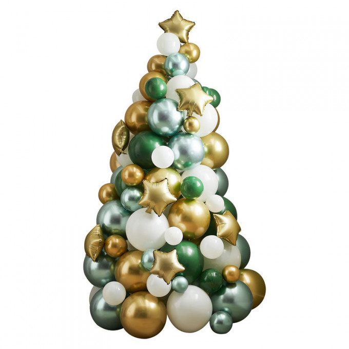 noel 141 green and gold balloon tree cut out