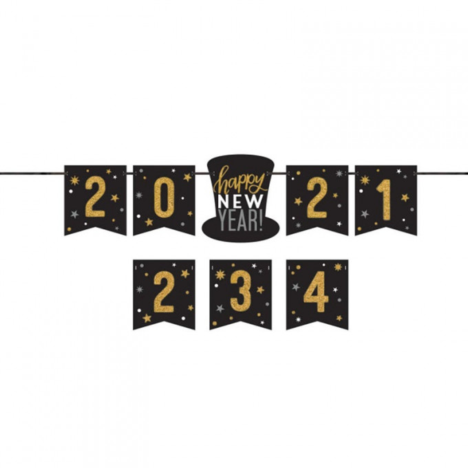 happy new year personalized glitter banner kit 6886101 00