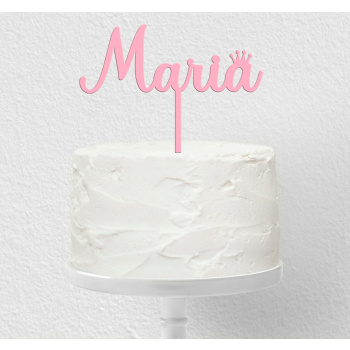 Bolo de aniversário menina coroa com nome e pasta de açúcar rosa – Love In  a Cake