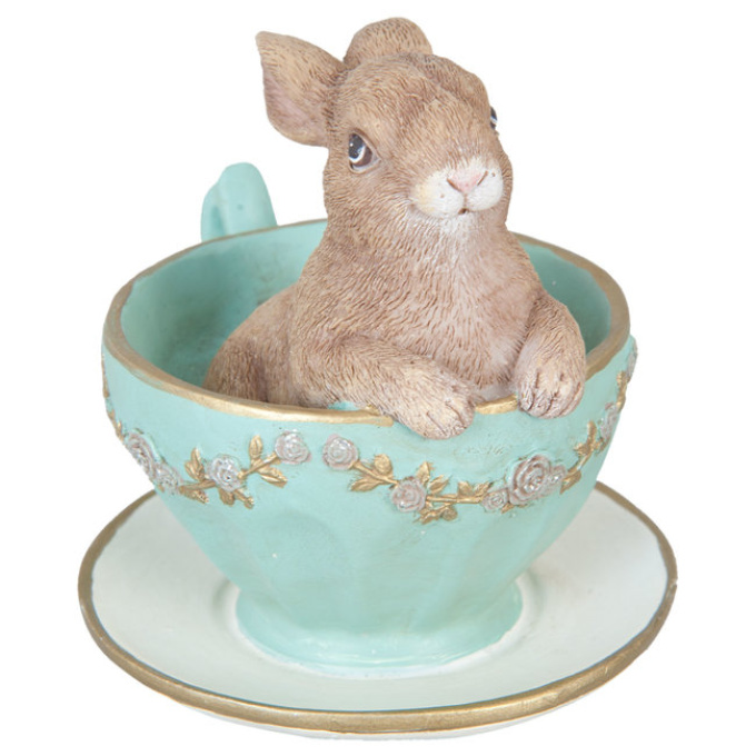 clayre eef decoration rabbit in cup 878 cm 6pr1044