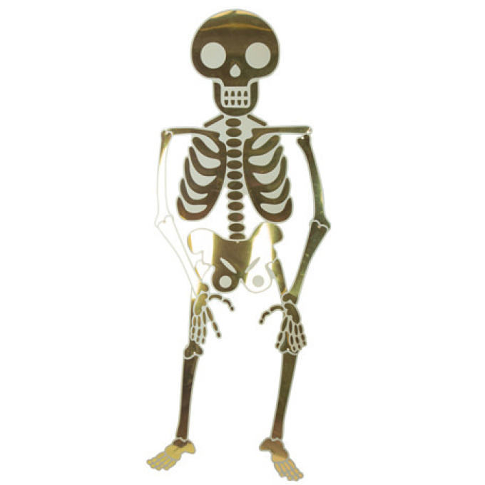 esqueleto halloween gigante dourado