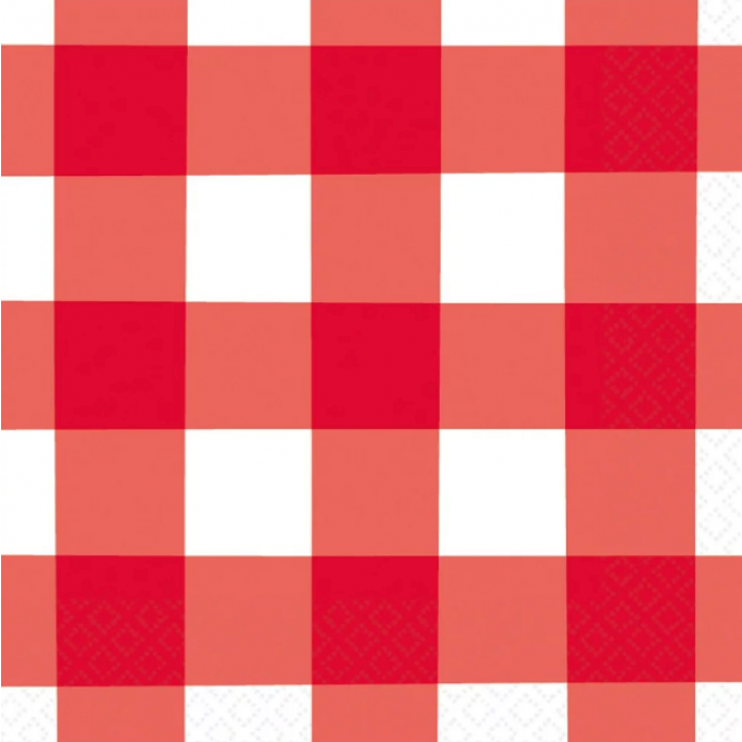 guardanapos papel xadrez vermelho