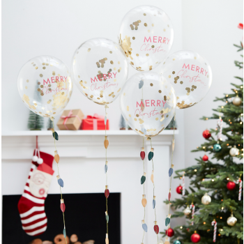 baloes confetes de natal MERRY CHRISTMAS