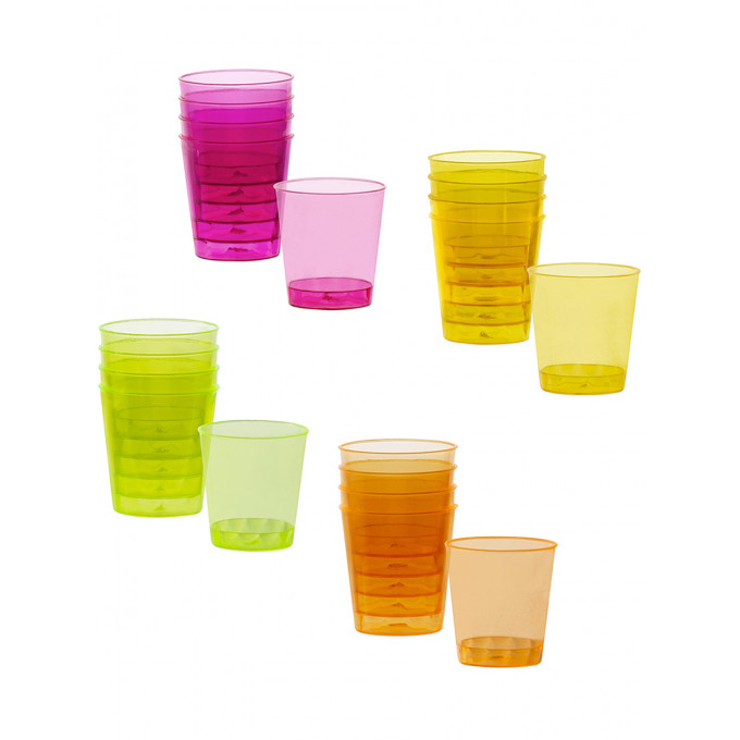 10 copos de shot cores neon