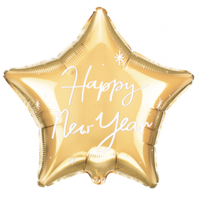 balao estrela dourado happy new year