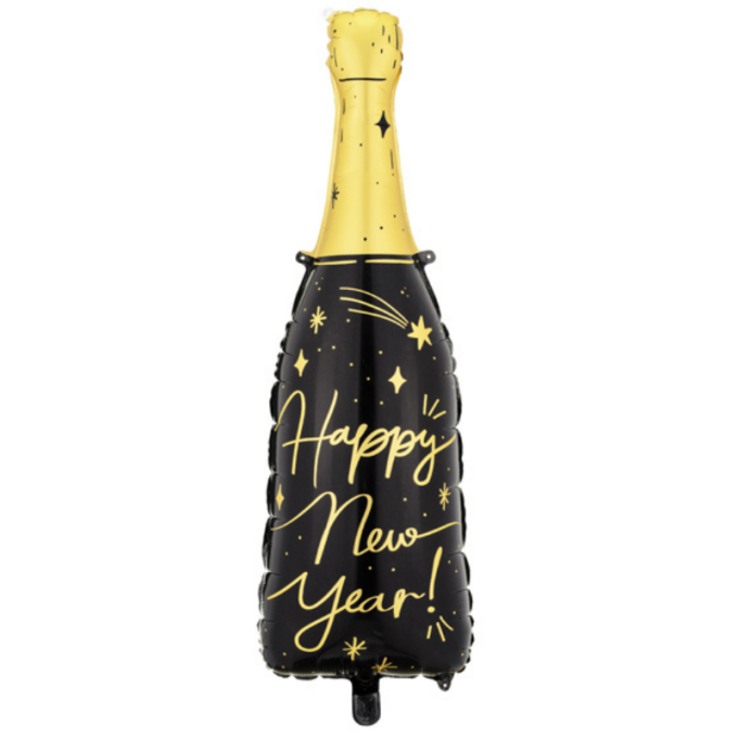 balao garrafa preta happy new year