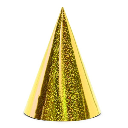 Chapéu Festa Ouro Holográfico - Pack 6