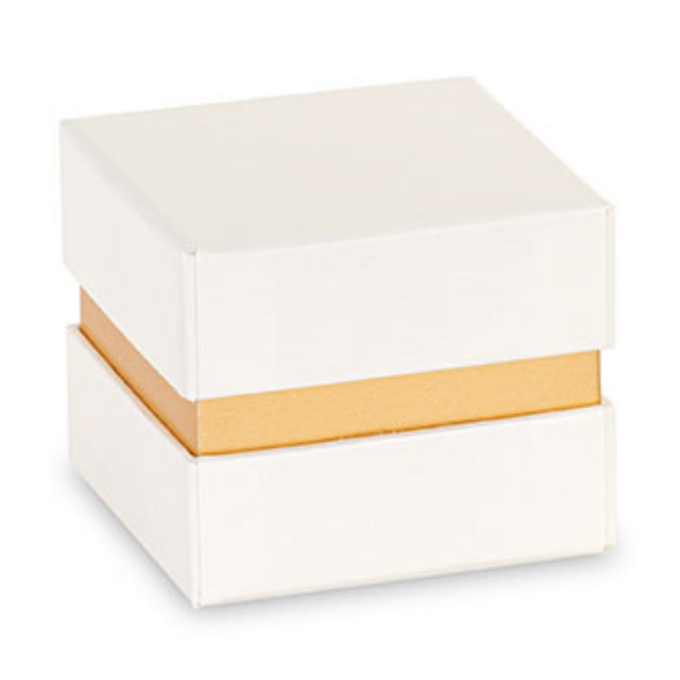 caixa de doces branca e dourada grande