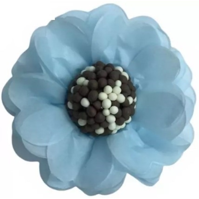 Forminhas de Papel Seda Flor Azul Bebe Pack 12