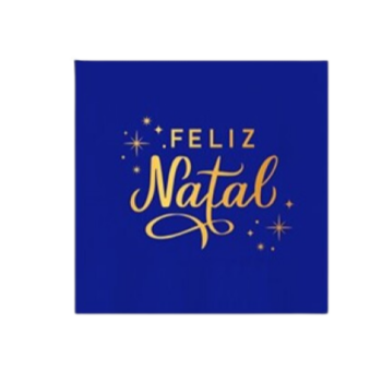 guardanapo azul FELIZ NATAL 25 cm