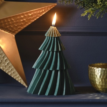 vel 131 1 vela arvore natal verde com glitter ouro