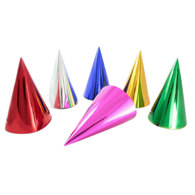chapeus cone cores metalicas passagem de ano 1