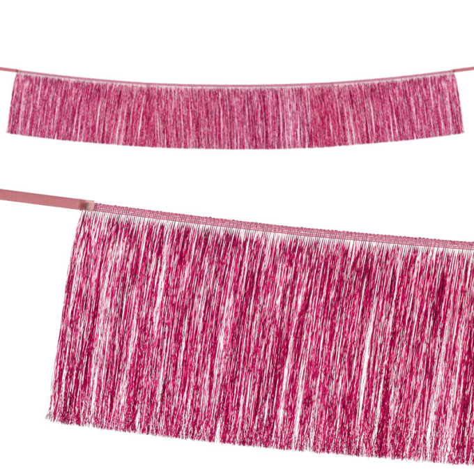 banner grinalda cortina foil rosa forte