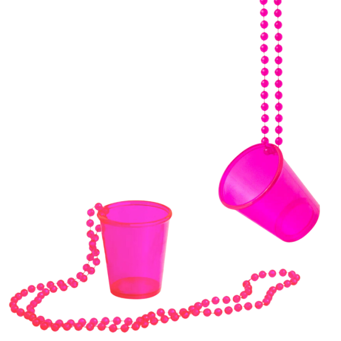 copo shot rosa com colar 1