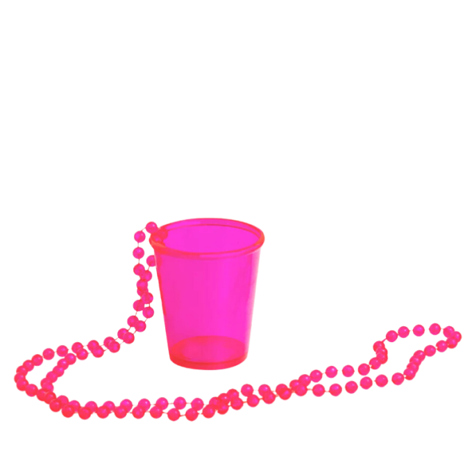 copo shot rosa com colar 2