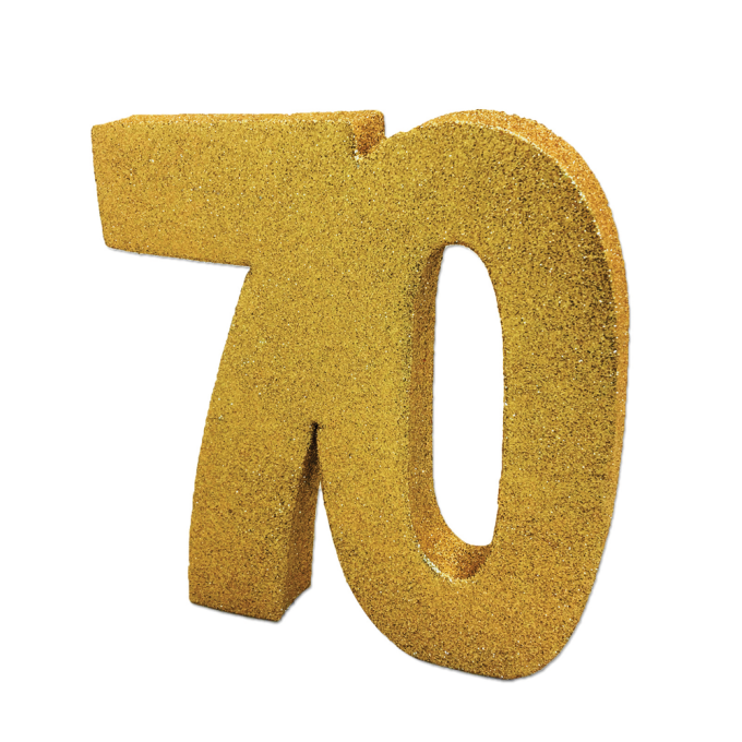 numero 70 esferovite glitter dourado