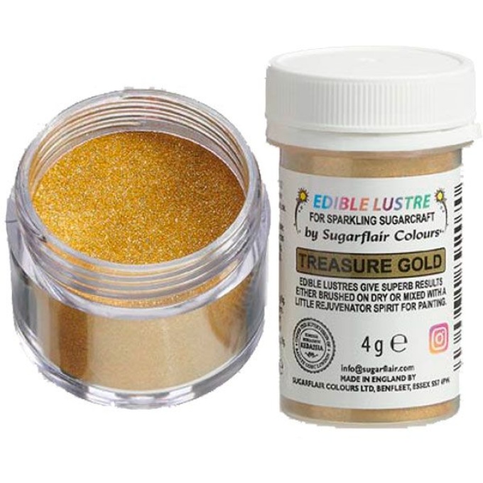 Sugarflair Comestivel Tesouro Ouro Glitter 4gr