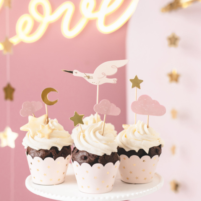 toppers cupcakes babyshower menina