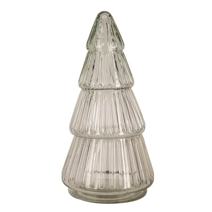 6gl4394 glass jar christmas tree o 11x21 cm transparent glass storage jar lid