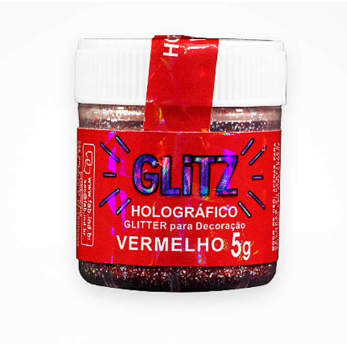 Glitz Holografico Vermelho Fab 5Gr 1