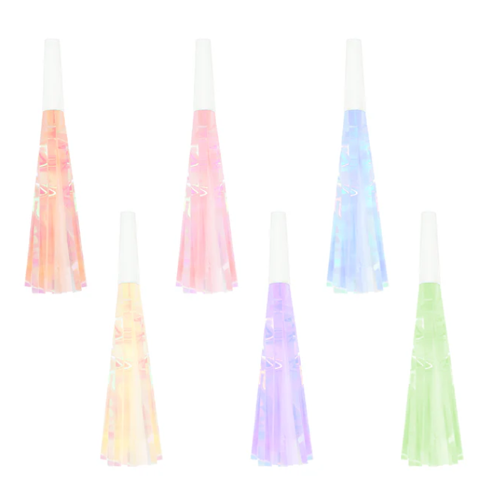 Cornetas Cores Pastel Iridescentes - Pack.6