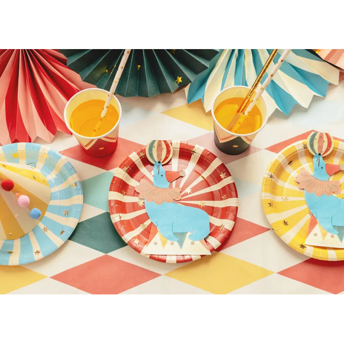 Pratos Festa Circo 18cm- Pack. 6