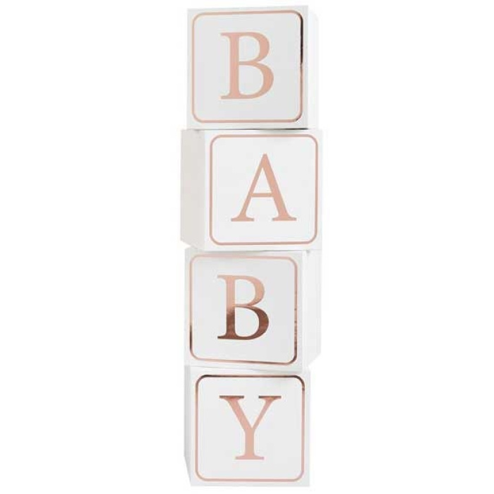 KIT Cubos Decorativos BABY Rosa Gold - Pack.4 - Image 4