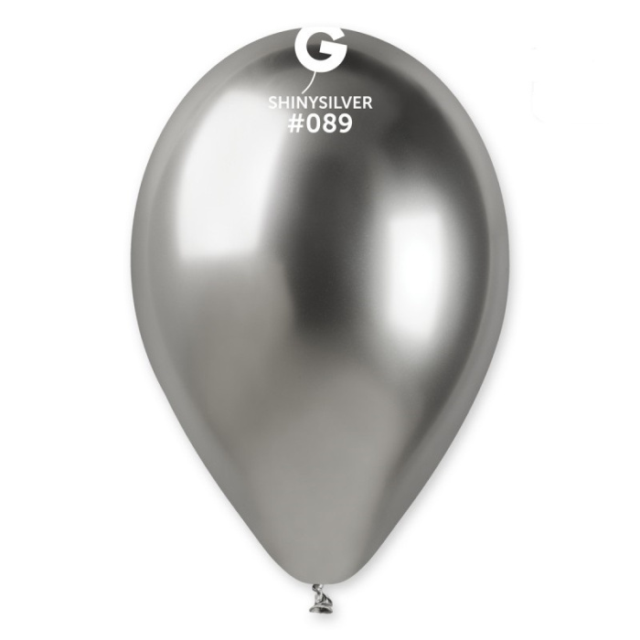 Balão Latex Cromado Prata - 30cm - Image 1