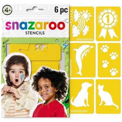 6 Stencils Unisexo Pintura Facial - Snazaroo