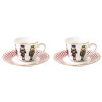Conjunto 2 Chavenas e Pires Café Natal Nutcracker