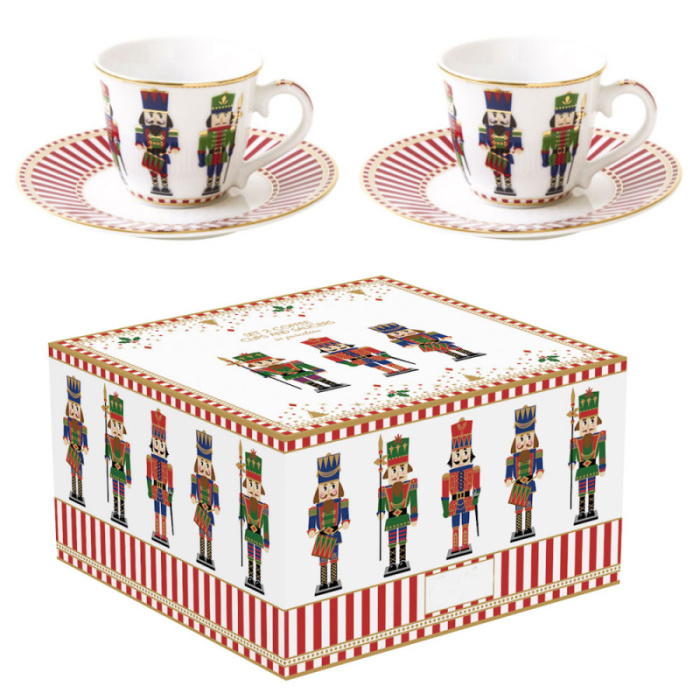 Conjunto 2 Chavenas e Pires Café Natal Nutcracker - Image 2