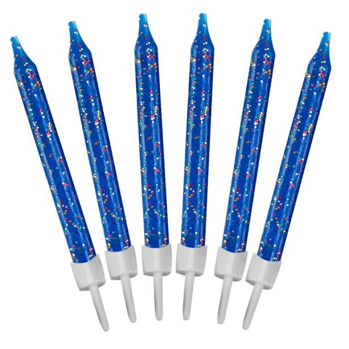 Velas Glitter Azul Escuro - Pack.12 - Image 2