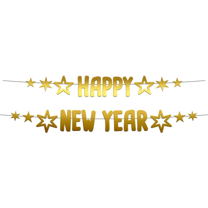 Grinalda Happy New Year Dourada - Image 1