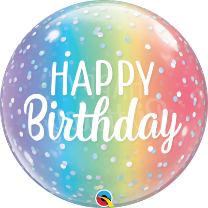 Balão Bubble Happy Birthday - 56cm