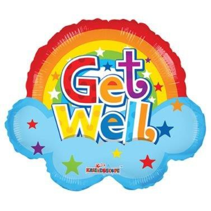 Balão "GET WELL" Arco-íris - 46cm - Image 1