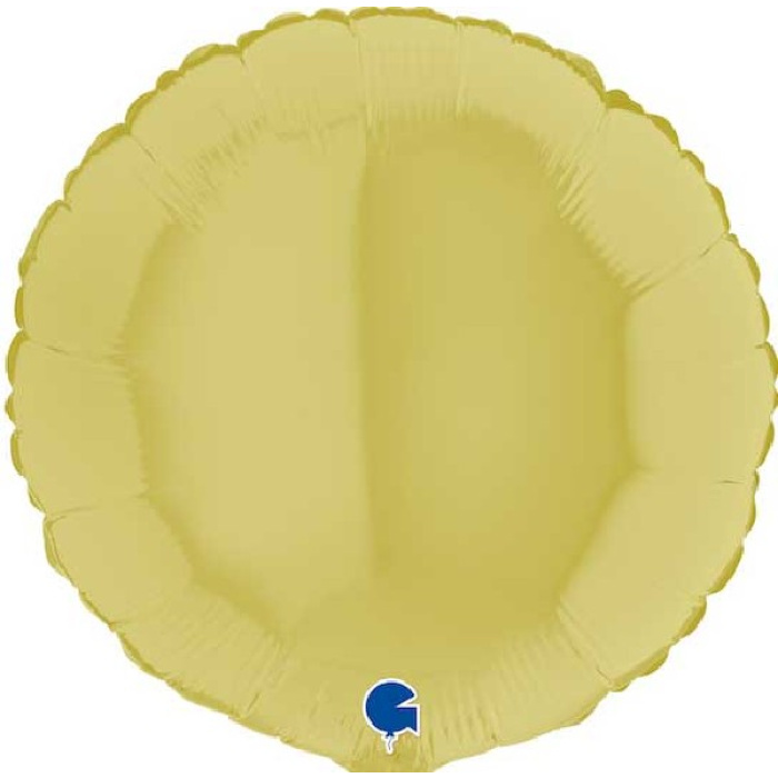 Balão Redondo Amarelo Pastel Mate - 46cm - Image 1