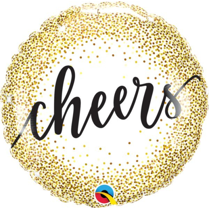 Balão Dourado "CHEERS" - 46cm - Image 1