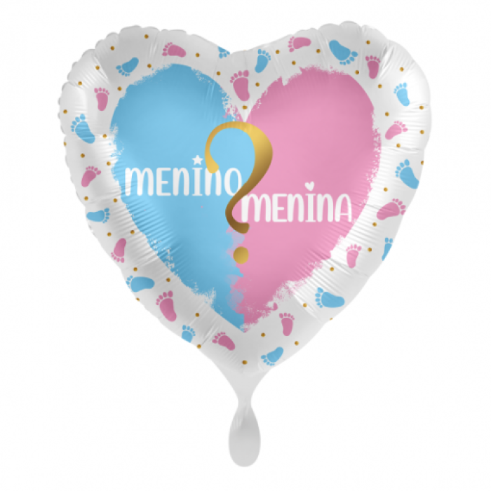 Balão Revelação Menina ou Menino Coração - 43cm - Image 1