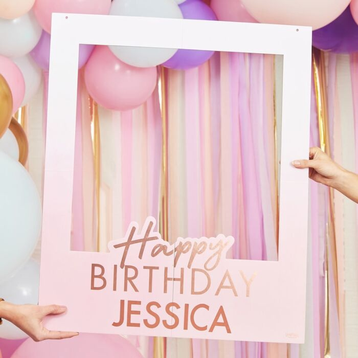 Moldura para Fotografias (Photo booth) Happy Birthday Personalizável - Image 1