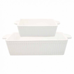 Conjunto 2 Assadeiras Ceramica Branca - Greengate