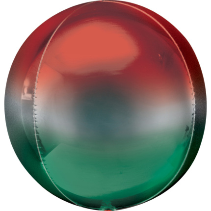 Balão Orbz Ombré Verde e Vermelho - 38cm