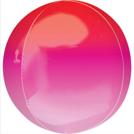 Balão Orbz Ombré Verde e Vermelho - 38cm