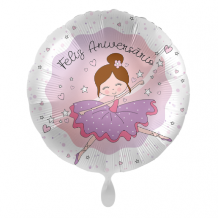Balão Bailarina Feliz Aniversário - 43cm