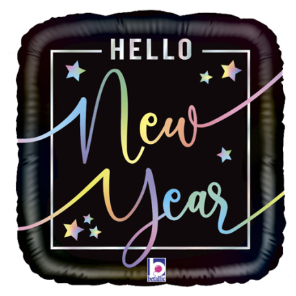 Balão Ano Novo "Hello New Year" Colorido - 46cm