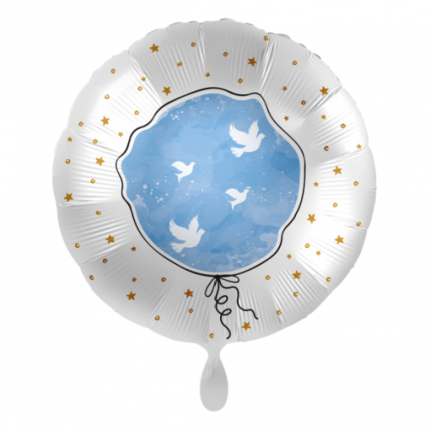 Balão com Pombas Azul - 43cm